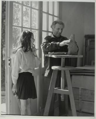 Marc Chagall and Step-daughter in his studio in St. Paul de Vence, France
