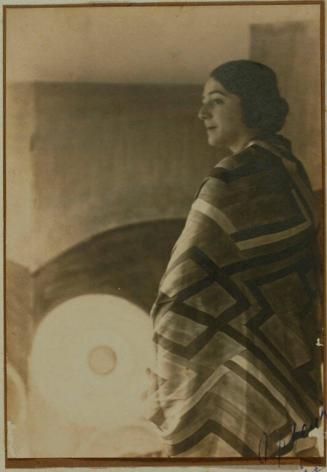 Standing Portrait of Madame Oppenheimer Wearing Clothing Designed by Sonia Delaunay