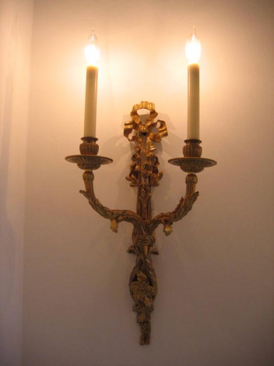 Pair of 19th Century French Cast Iron Bras de Lumière Sconces or