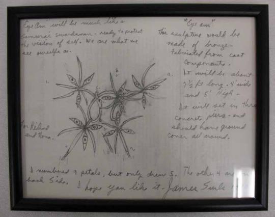 Untitled (Illustrated letter from the artist describing new sculpture, Eye Am)