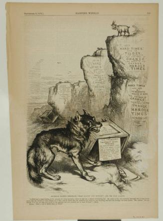 Governor Tilden's Democratic " Wolf (Gaunt And Hungry ") And The Goat ( Labor )