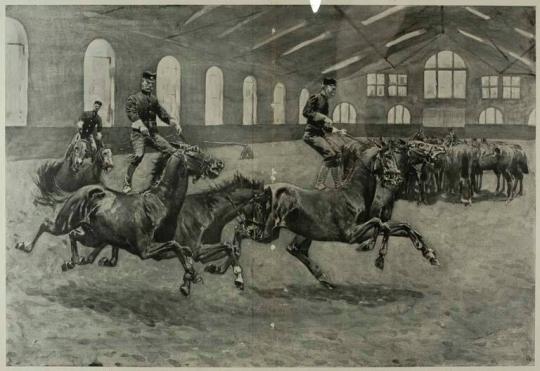 The Training of Cavalry - A Roman Race at The Riding-Hall, Fort Myer, Virginia