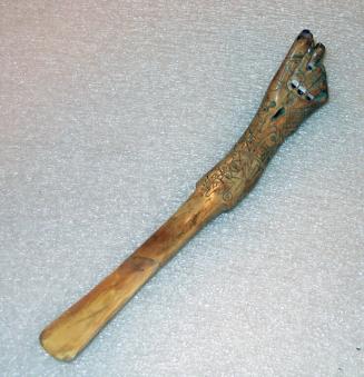 Lime Spatula Surmounted by a Figure of a Fist