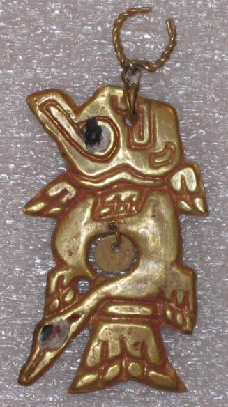 Nose Ornament with Pendant in the Form of Anthropomorphic Fish