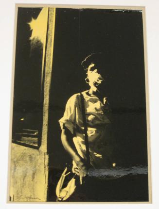 Untitled (woman on corner with handkerchief to mouth, DC)