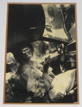 Untitled (woman eating in car, my face reflected hers, DC)