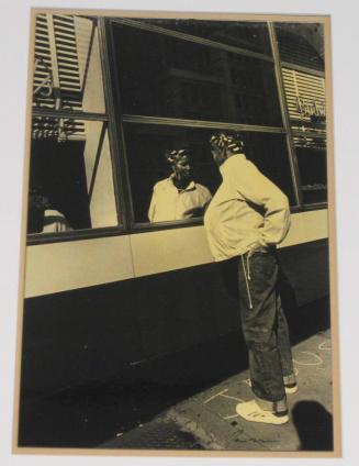 Untitled (woman with curlers and her reflection, D.C.)