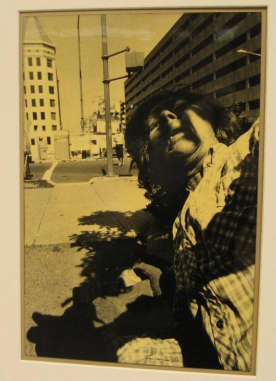 Untitled (woman crying from park bench, DC)