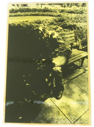 Untitled (man on bench melded into shadow, DC)