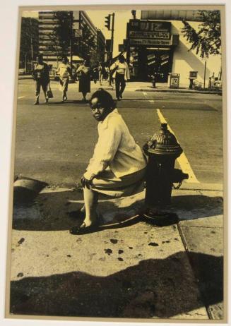Untitled (lady sitting on a fire hydrant, DC)