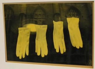 Untitled (four white gloves in window, DC)