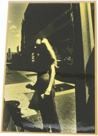 Untitled (woman on corner in shadow with long white hair, DC)