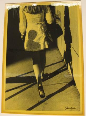 Untitled (woman walking with shadow on dress, DC)