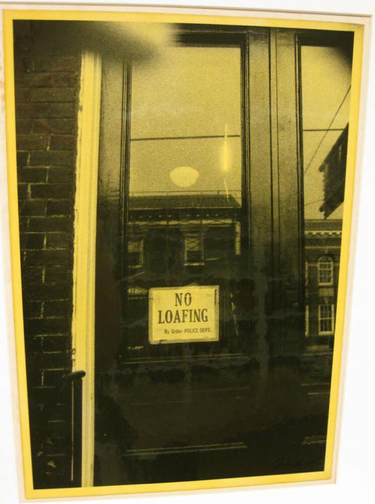 Untitled (door with sign "No Loafing", VA)