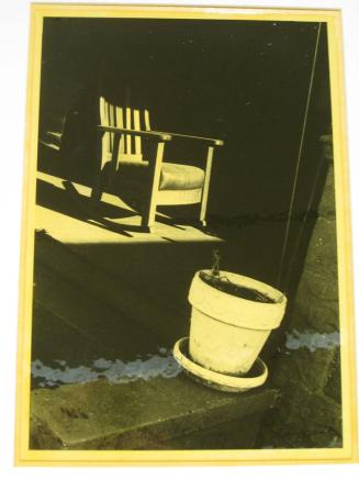 Untitled (rocking chair and white flower pot, NY)