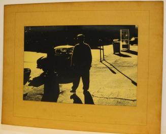 Untitled (silhouetted man with foot off ground, NY)