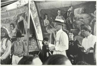 Barker at Concession, State Fair, Donaldsonville, Louisiana