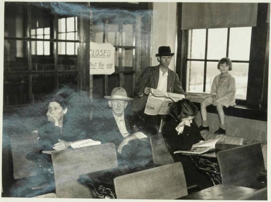 Flood Refugees Who Were Sheltered in the Schoolhouse at East Prairie, Missouri