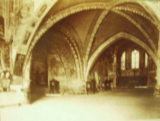 Interior of the lower church of S. Francesco in Assisi.