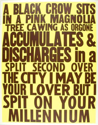 A Black Crow Sits In a Pink Magnolia... from the series If Only God Had Invented Coca Cola, Sooner! Or, The Death of My Pet Monkey