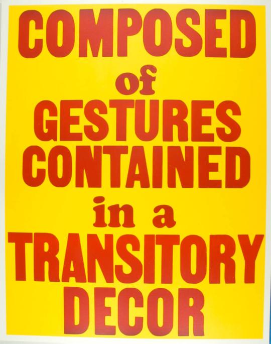 Composed of Gestures Contained in a Transitory Decor from the series If Only God Had Invented Coca Cola, Sooner! Or, The Death of My Pet Monkey