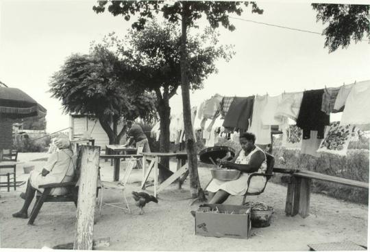 Left to right: Ruby Quick, Wilford Streeter, and Claudie Mae Bright. In the sand hills, near Bennettsville, South Carolina