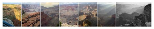 Panorama from Hopi Point on the Grand Canyon, made over two days extending the view of Ansel Adams