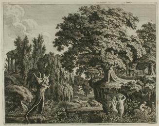 Arcadian Landscape with a Satyr Family at the right