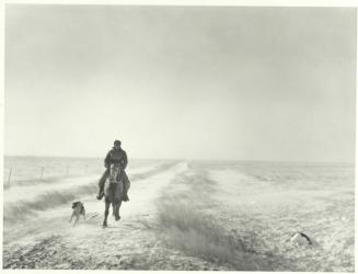 Riding Out to Bring Back Cattle, First Stages of Blizzard, Lyman County, South Dakota