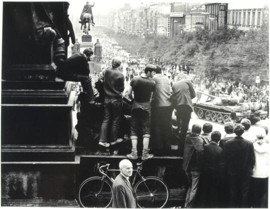 Bicycle Boys Overlooking Wenceslaus Square