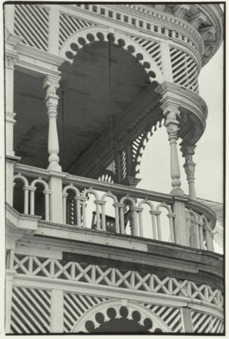 The Sonnentheil House, detail, southwest corner, second story porch