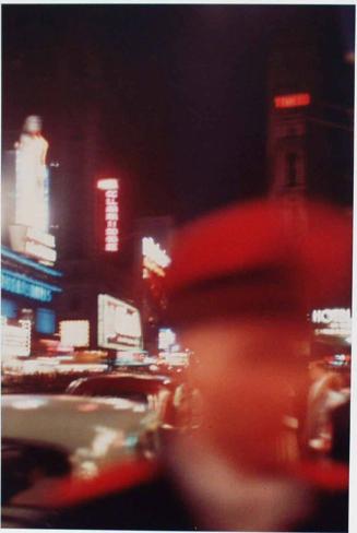 New York, N.Y. [usher in red hat, motion blur]