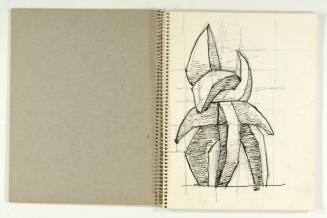 Notebook with thirteen pages of drawings (figures and studies for wood sculptures)