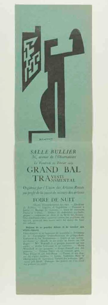 Design for Announcement for Grand Bal des Artistes Transvesti Transmental, 2-23-23