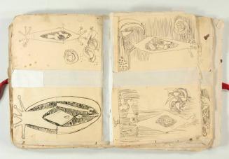 Cuaderno con 119 páginas de dibujos (proyectos de relieves de madera)