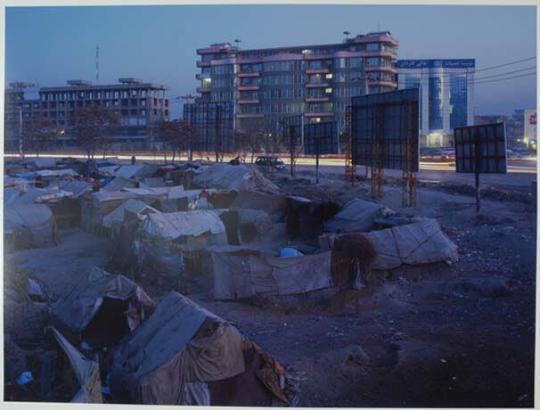 Refugees from fighting between NATO and the Taliban in Nangarhar province, close to the Pakistan border, now sheltering on wasteground in Kabul.