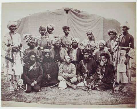 Major Cavagnari, C.S.I and chief Sirdars with Kunar Syud.