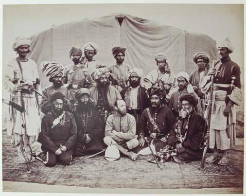 Major Cavagnari, C.S.I and chief Sirdars with Kunar Syud.