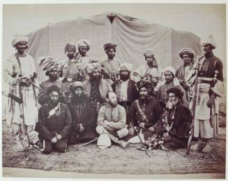 Major Cavagnari, C.S.I and chief Sirdars with Kunar Syud.