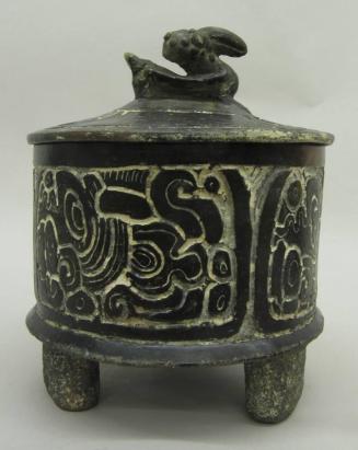 Tripod Vase with Bird-handled Lid