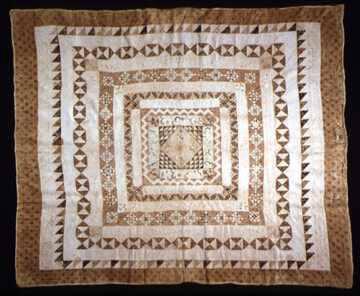 Framed Medallion Piecework Quilt