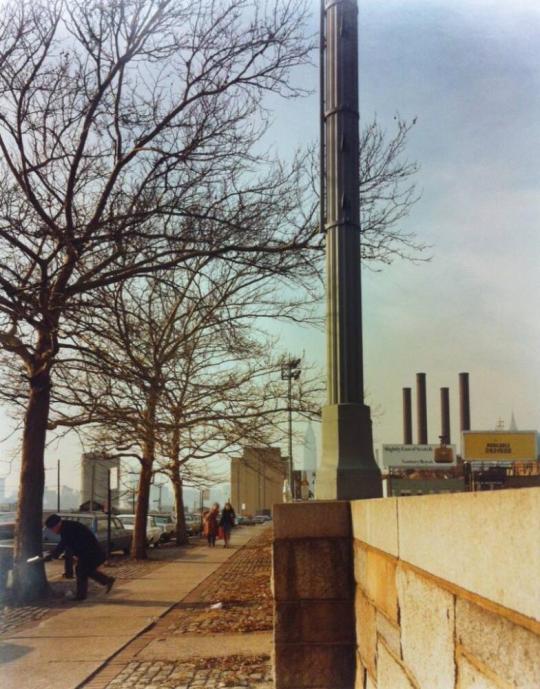 Man Measuring Trees above Midtown Tunnel, Queens