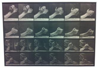 Movement of the hand; clasping hands