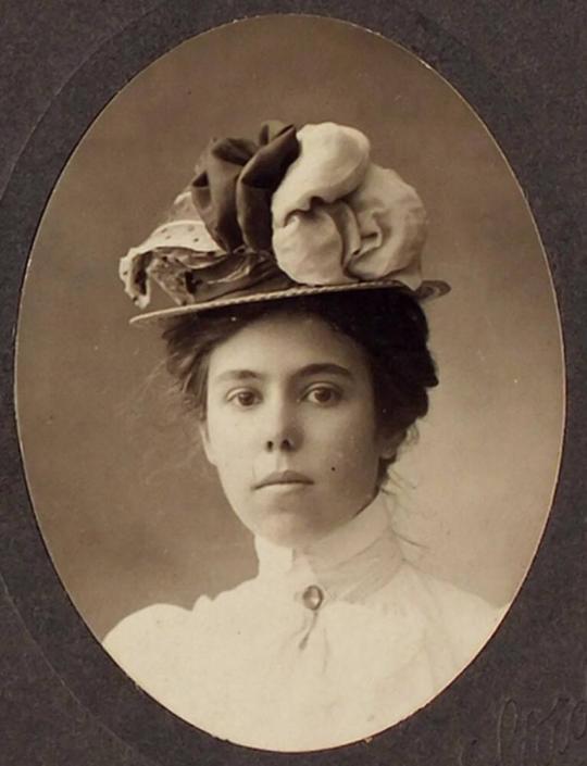 [oval portrait of a woman]