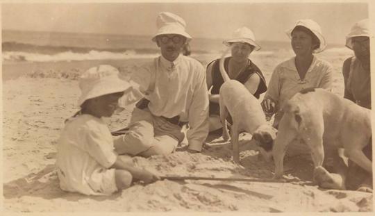 [beach scene "July 1919"]