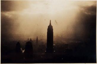 [New York skyline with Empire State building at center "1/8/38 And then the sun came out"