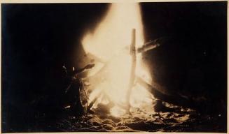 [fire on beach "Beach Fire - Camp Marshall Field / Labor Day 1930"]