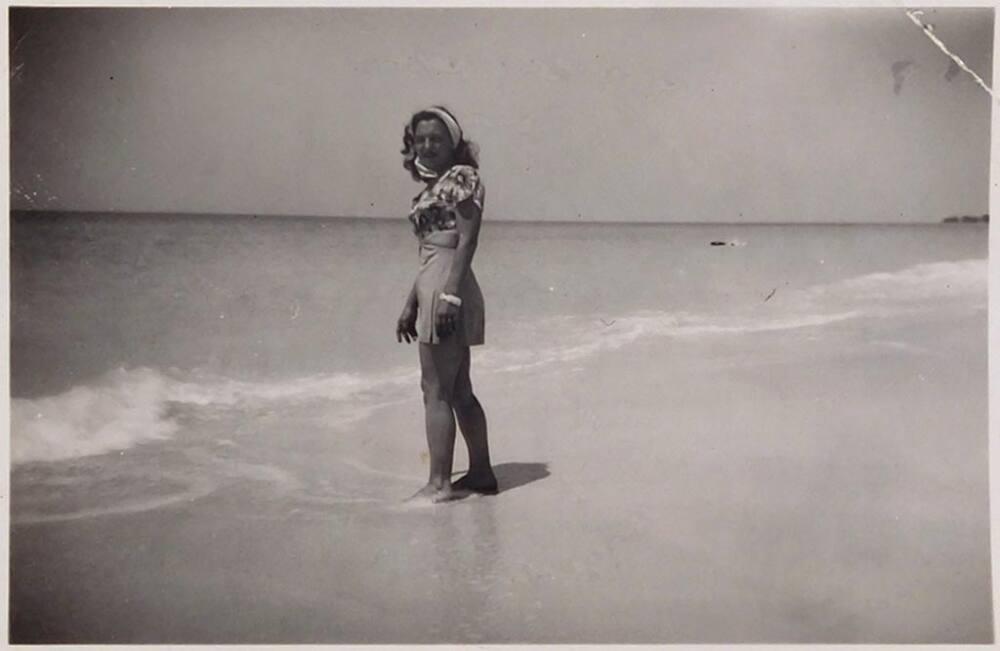 [woman at beach standing with feet in water] | All Works | The MFAH ...