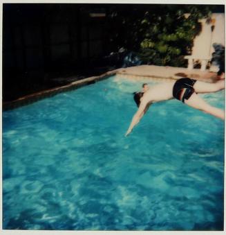 [boy diving into swimming pool "Olympic Prep / Blaine 4/15/84"]