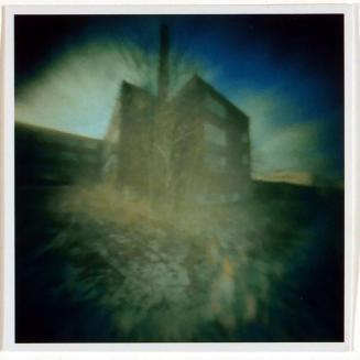 [photograph of building made with plastic lens camera]